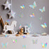 Outus 120 Pieces Sequined Silver 3D Layered Butterfly Wall Decor Removable Butterfly Stickers Hollow Mural Decals for Birthday Cake Decorations Cr...