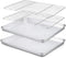 TeamFar 10.5’’ x 8’’ x 1’’ Toaster Oven Pan with Rack Set, Small Baking Pans Tray Stainless Steel with Cooling Rack Set of 4, Non-Toxic & Heavy Du...
