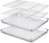 TeamFar 10.5’’ x 8’’ x 1’’ Toaster Oven Pan with Rack Set, Small Baking Pans Tray Stainless Steel with Cooling Rack Set of 4, Non-Toxic & Heavy Du...