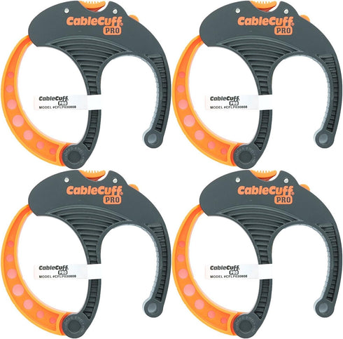 Cable Cuff PRO (4 Pack: 4x Large 3 Inch Diameter) Adjustable, Reusable, Cable Tie Replacements for Extension Cords or Electronics...