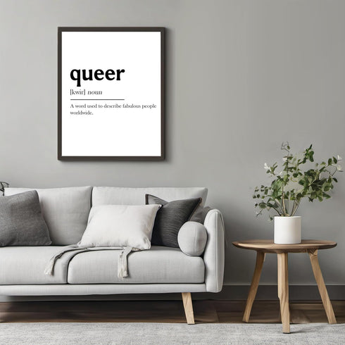 Posterizer 1 pcs-funny definition of queer-fabulous people worldwide-Gay & LGBTQ Art-Comedy Art-Gift for LGBTQ, Queer, Gay, Bi, Lesbian- UNFRAMED ...