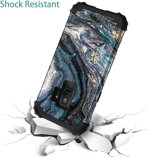 For Samsung S9 Cases, Casewind for Samsung Galaxy S9 Case Marble Heavy Duty Hard PC & Soft Silicone Hybrid Design Shockproof Anti-Scratch Rugged B...