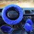4Pcs/Set Faux Wool Fluffy Steering Wheel Covers Long Fur Gear Shift Cover,Handbrake Cover,Fluffy Armrest Cover Fuzzy Furry Car Accessories Long Ha...