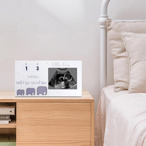 Sonogram Picture Frame, Standard 4" x 3" Ultrasound Photo with Baby Countdown Weeks Pregnancy Announcement for Birth Record- Congratulations Pregn...