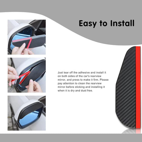 Pack-2 Car Rear View Mirror Rain Eyebrows, 6.8 Inches x 2.2 Inches Side Mirror Rain Guards, Automobile Mirror Protection Shields, Universal for Mo...