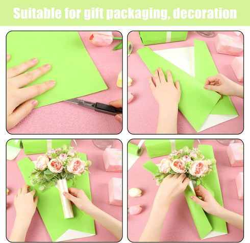 Koogel Light Green Wrapping Paper Roll, 17.5InX32.8 Ft Kraft Paper for Packing Gift Wrapping Bouquet Flower Art Crafts Bulletin Boards Birthday...