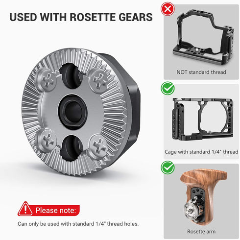 SMALLRIG Standard Rosette Bolt-On Mount (M6 Thread, 31.8 Diameter) for Camera Cage and Accessories - 1939...
