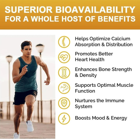 Extra Strength 4-in-1 Calcium + Vitamin D3 + K2 + B12 Supplement Complex for Bone and Immune Health, 120 Softgels, 60 Day Supply...