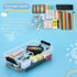 BTSKY 3 Layers Cute Dolphin Clear Plastic Pencil Box - Multipurpose Pencil Case Craft Storage Containers with Lid & Handle, Easy Carry & Stack Cra...