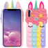 Fun Case for Samsung Galaxy A11, Fidget Toys Stress Relief Phone Case with Strap, Push Pop Bubble 3D Cartoon Funny Kawaii Cute Silicone Cover for ...