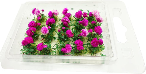 20Pcs Miniature Flower Cluster Grass Flower Tufts for Mini Dollhouse Fairy Garden Railway Simulated Static Scenery Micro Landscape Model (Rose)...