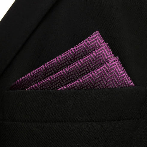 S&W SHLAX&WING Silk Ties for Men Suit Neckties Purple Solid Colors Extra Long Matching Pocket Square...