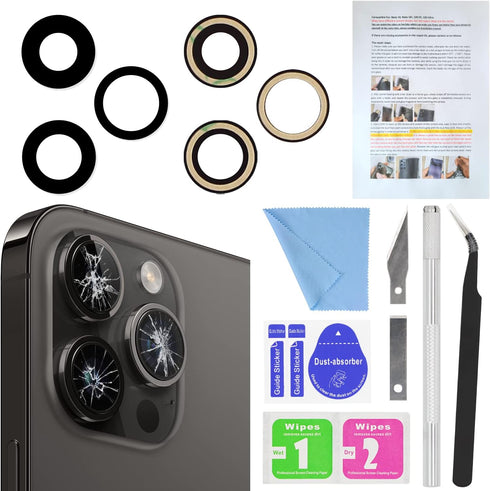 ASDAWN Back Rear Camera Lens Glass Replacement for iPhone 14 Pro Max 6.7 Inches with Pre-Installed Adhesive, ASDAWN Back camera Lens Glass kit wit...
