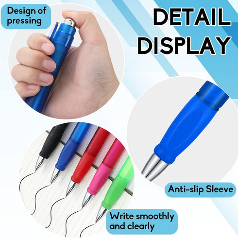 Crtiin 6 Pcs Big Pens Easy Grip Jumbo Pen Bulk with Refills Extra Large Ballpoint Pens Black Ink Fat Pens Giant Pen Oversize Retractable Pens for ...