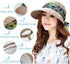 Roll Up Wide Brim Sun Visor UPF 50+ UV Protection Sun Hat with Neck Protector...