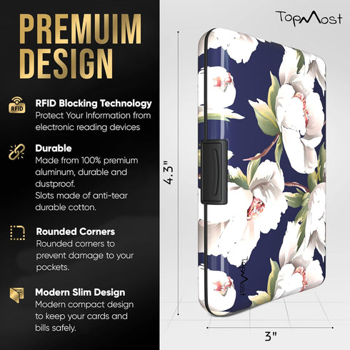 TopMost RFID-Blocking Aluminum Wallet Credit Cards Holder for men & women - Slots for 12 Cards And Bills...