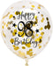 Gold 98th Confetti Latex Balloons, Woman or Man Happy 98 Years Birthday Party Balloon Decoration With Confetti, 12in, 16 Pack...