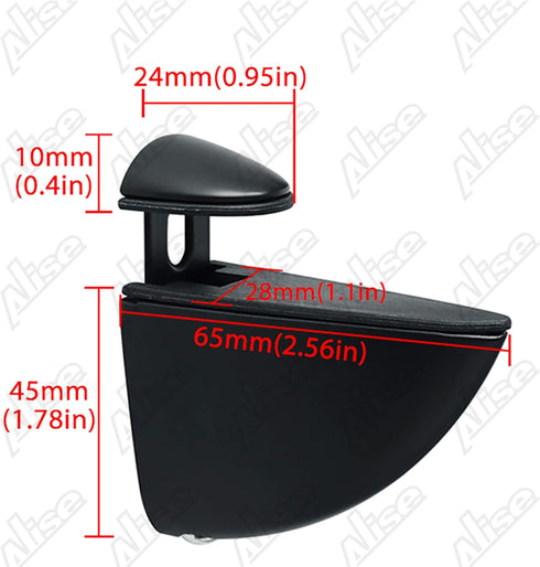 Alise 2 Pcs Adjustable Brackets Board/Glass Floating Shelf Brackets Wall Mount Shelves Support Holder Accessories,BL007B-2P Black Finish...