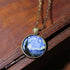 Painting Glass Pendant Necklace Gold Silver Plated Vintage Charm Starry Night Artistic Paint Round Circle Geometric Chain Necklace for Women Men I...
