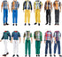 E-TING 10-Item Fantastic Pack = 5 Sets Fashion Casual Wear Clothes Outfit +5 Pairs Shoes for boy Doll Random Style (Casual Wear Clothes + Black Su...