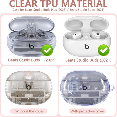 Clear Case for New Beats Studio Buds + (2023) / Beats Studio Buds (2021), Secure Lock Beats Studio Buds Plus Case Cover, Shockproof Wireless Earbu...