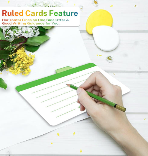Index Cards Guide Dividers 4x6 inches, the Blank Index Cards Guide, 1/4 Cut Tabbed Note Cards, File and Recipe Guides, 400gsm Paper, Assorted Colo...