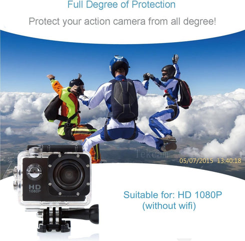 Action Camera Waterproof Housing Case Compatible with AKASO EK7000 V50 Elite/SJCAM/Apexcam/Remali CaptureCam/Vemont/HLS/WOLFANG GA300 Action Camer...