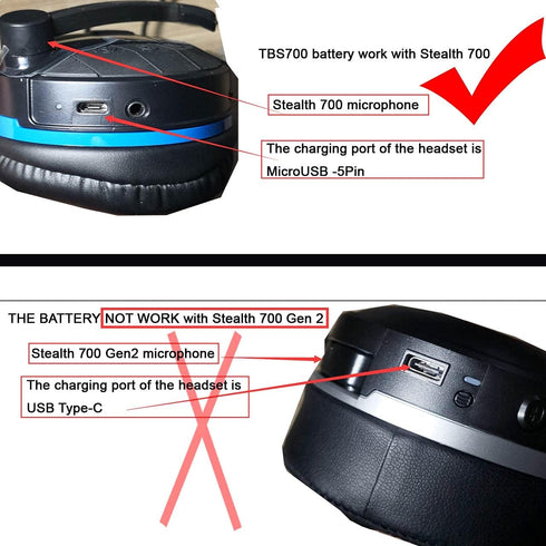 AOLIKES 1200mAh Battery Replacement for Turtle Beach Stealth 700P, Elite 800, Elite 800X, Ear Force i30 / i60 / i70 Wireless Headset - (Not Work w...