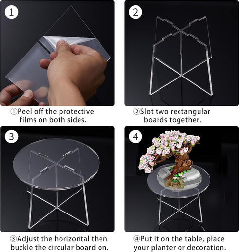 6 inches Mini Plant Stand Indoor, Acrylic Planter Stand for Indoor Plants, Desktop Round Plant Holder Shelf for Flower Pots Table Display Rack for...