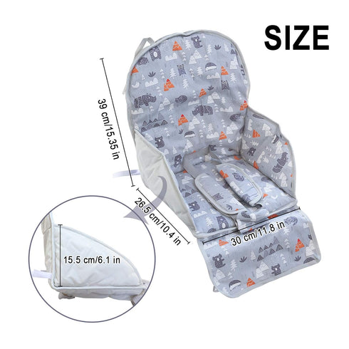 High Chair Pad, High Chair Cushion, Cute Pattern, Comfortable Seat Belt Design, Soft and Comfortable Seat Cushion Breathable Pad, Baby Sits More S...