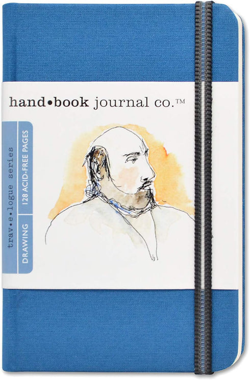 Handbook Journal Co. Sketch Book - Pocket Portrait 5.5 x 3.5 in Ultramarine European Linen-Bound Hard Cover, 128 Pages (64 Sheets) of 130 GSM Acid...
