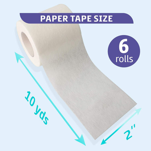 Conkote Soft Paper Surgical Tape 2" x 10 Yards, Gentle Adhesion and Hypoallergenic, 6 Rolls...