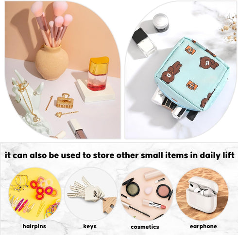 4Pcs Sanitary Napkin Storage Bag, Mini Menstrual Period Bag Period Pouch Waterproof,Tampon Organizer Pouch Tampon Pad Holder for Purse, First Peri...