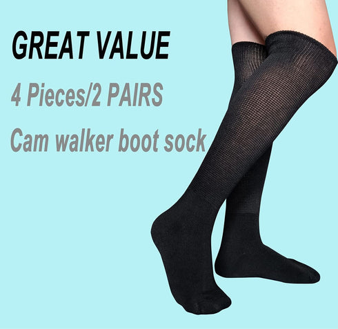 2 Pairs Walking Boot Socks Air Cam Walker Brace Fracture Boot Orthopedics Socks Cast Boot Replacement Sock Liner...