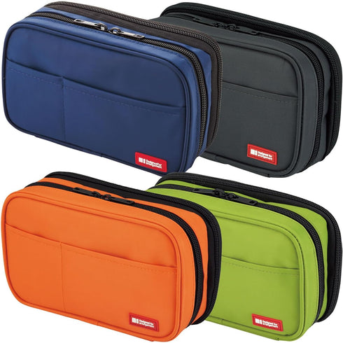LIHIT LAB Large Capacity Double Zipper Pencil Case For School Office College, Big Capacity 6 Compartments Pencil Bag Holder Adults Teen Boys Girls...