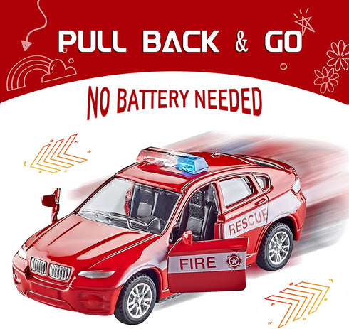 Die-cast Metal Toy Cars Set of 5, Openable Doors, Pull Back Cars Ambulance, Gift Pack for Kids (Official Car ?)...