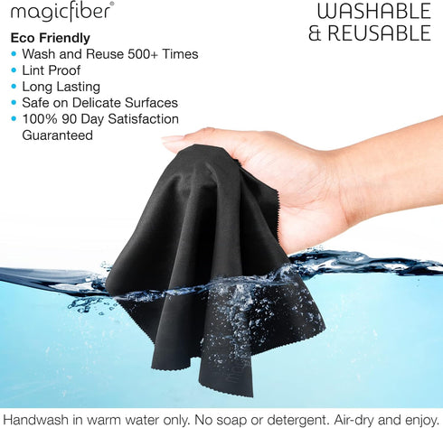 MagicFiber Microfiber Cleaning Cloths, 2 PACK - Premium Cloth for Glasses, Lens, Screens & More...