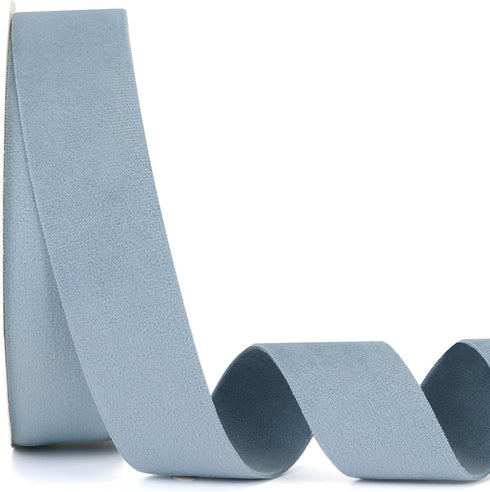Dusty Blue Velvet Ribbon Double Faced 1-1/2 Inch x 20Yd,Great for Christmas Tree Ornaments Gift Wrapping Christmas and Wedding Decoration (Dusty B...
