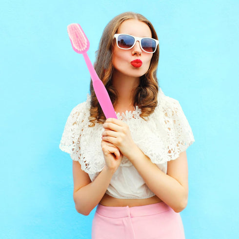 ibasenice Giant Toothbrush Prop Huge Toothbrush Large Toothbrush Big Brush Prop Oversized Toys for Costume Take Picture Party Favor - Pink...