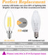 E14 Base LED Filament Candle Shape Light Bulb,E14 European Base Bulb,Daylight 6000K 400LM 40W Equivalent,C35 Clear Glass Torpedo Shape Bullet Top,...