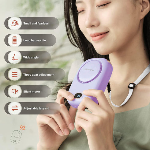 Portable Neck Fan, Handheld Mini Fan Small Personal Fan, Hand Held Fan USB Rechargeable Eyelash Fan for Kids Girls Boys Woman Man Home Outdoor Tra...
