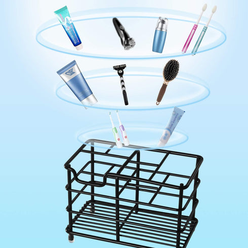 HYRIXDIRECT Toothbrush Holders for Bathrooms Stainless Steel Rustproof Electric Toothbrush Holder Toothpaste Organizer Tooth Brush Storage Stand...