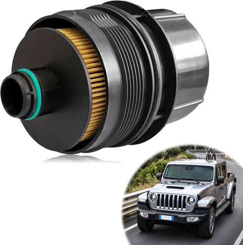 Oil Filter and Cap Assembly Compatible with Jeep 2020 2021 Wrangler JL,2021 Gladiator,2020 2021 2022 Ram 1500 DT Replaces# 68507598AA 68498720AA...