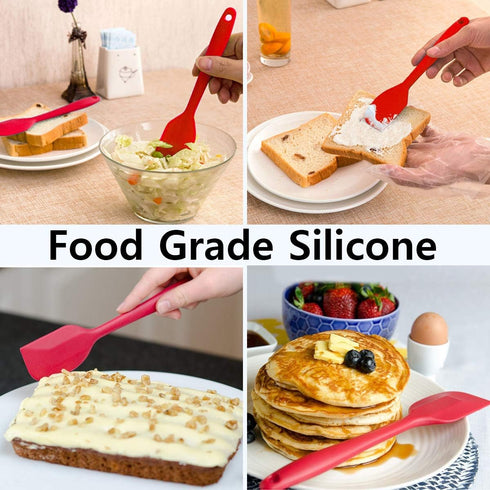 Rubber Spatula Silicone Spatulas Heat Resistant with Stainless Steel Core Spatulas for Cooking Baking Nonstick Kitchen Spatula Utensils Red Spatul...