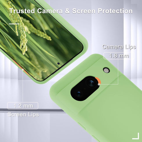 for Google Pixel 8a Case, Silicone Phone Case with 1 Screen Protector, Soft Anti-Scratch Microfiber Lining, Full Body Shockproof Slim Cover Suppor...