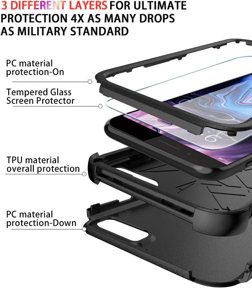 Diverbox Designed for iPhone 8 Plus case iPhone 7 Plus case with Screen Protector Heavy Duty Shockproof Shock-Resistant Cases for Apple iPhone 8 /...