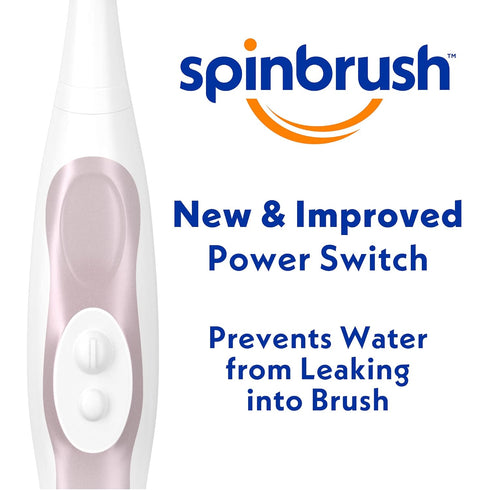 Spinbrush Pro Whiten Battery-Powered Electric Toothbrush Value Pack, Medium Bristles, Batteries Included, 1 Brush & 1 Replacement Head...