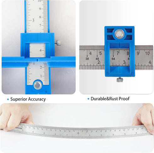 Cabinet Hardware Jig, Cabinet Hardware Template Tool-Adjustable Drill Guide for Fast and Accurate Installation of Door and Drawer Front Knobs, Pul...