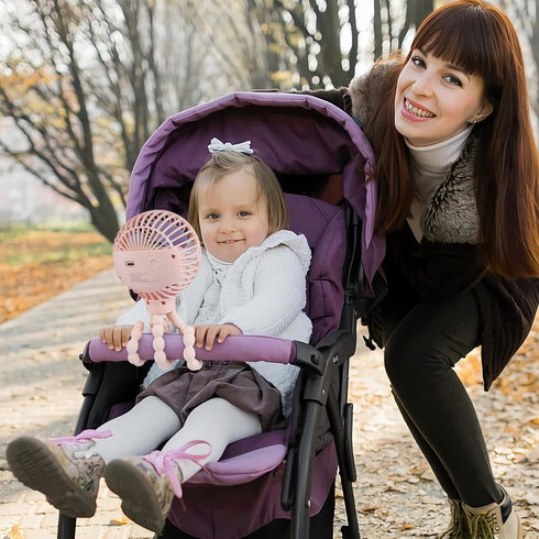 Portable Stroller Fan, With Flexible Tripod and 3 Speeds Clip On Car Seat Fan Mini Small Personal Handheld Battery Powered USB Fan, for Pram Crib ...