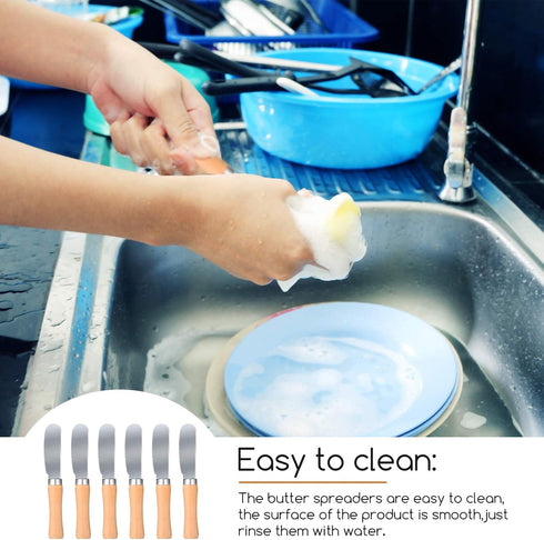 Patelai 15 Pieces Mini Butter Spreader Knife Bulk 4. 5 Inch Wide Blade Stainless Steel Knife with Wood Handle Multipurpose Cheese Butter Spreader ...